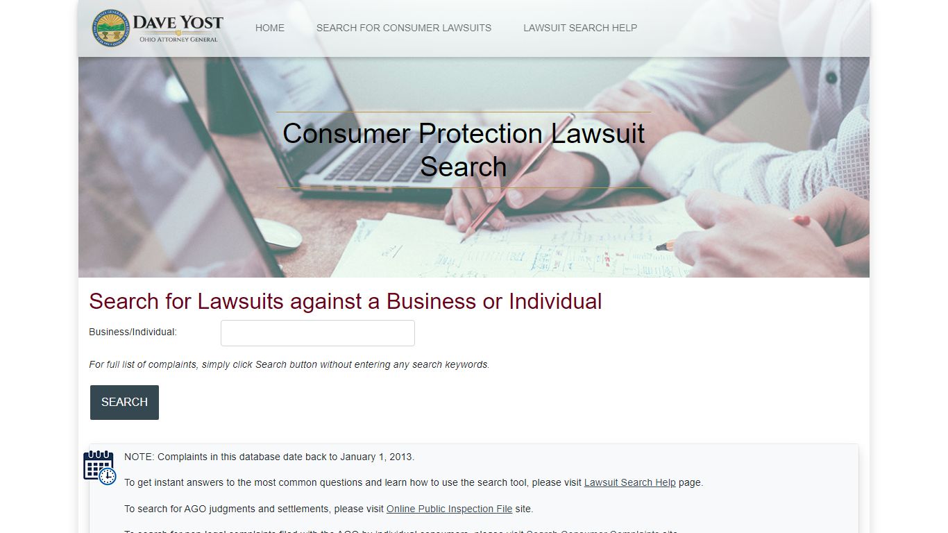 Search for Lawsuits against a Business or Individual