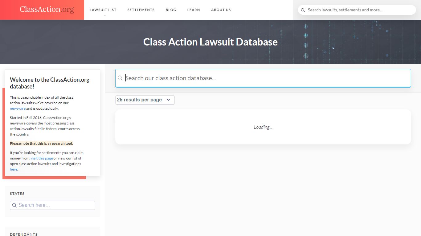 Class Action Lawsuit Database | Free Research Tool | ClassAction.org